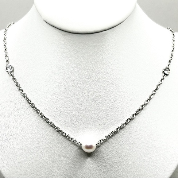 NWT Suzy Levian
Silver 3.90 ct. tw.Sapphire & 7-7.5mmPearl Station Necklace36” L - Picture 11 of 12